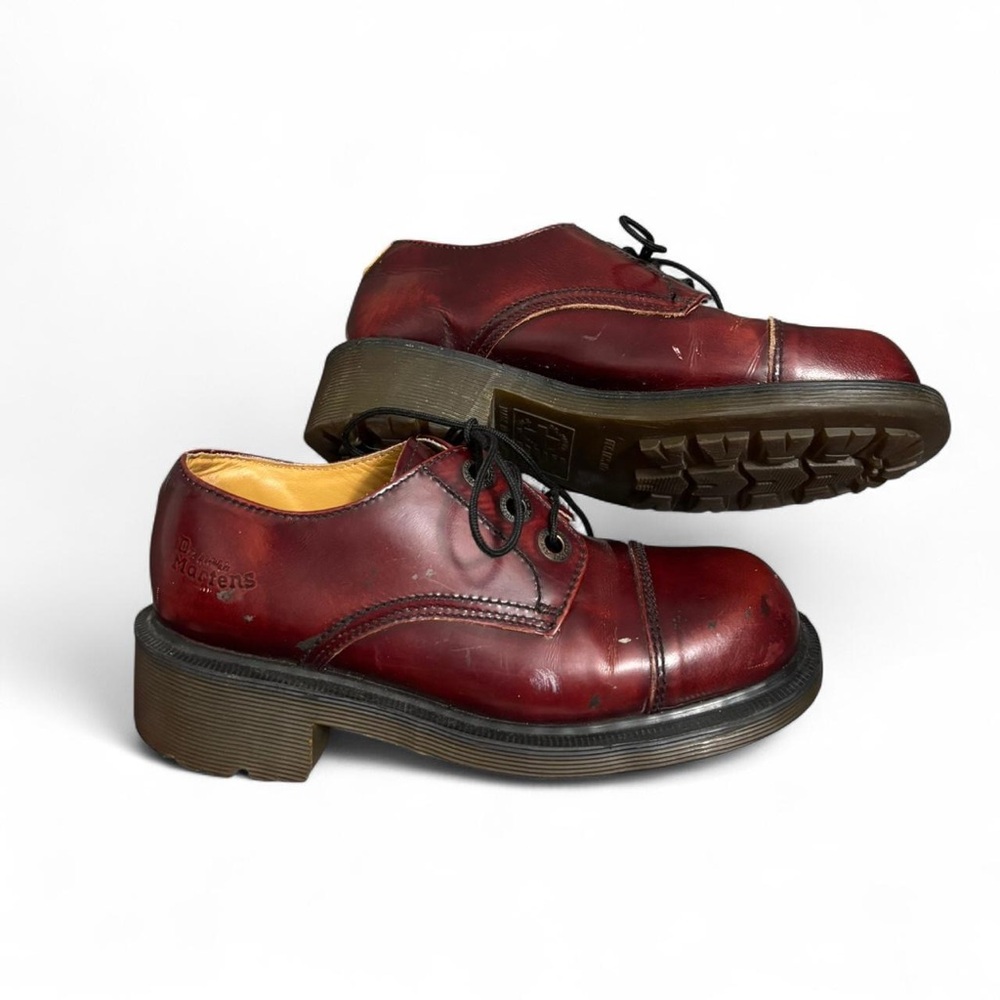 Dr. Martens Men's Deep Red Leather Oxfords